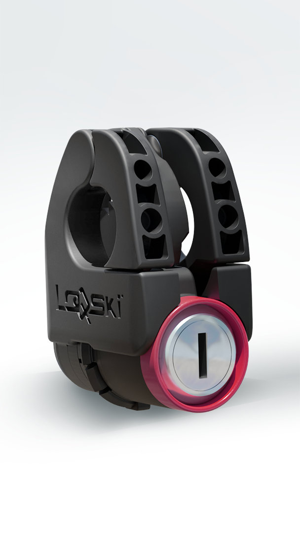 Loqski lås for ski & staver – Hot Pink
